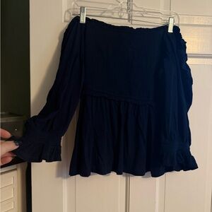 Crown & Ivy Navy Women's off the shoulder top